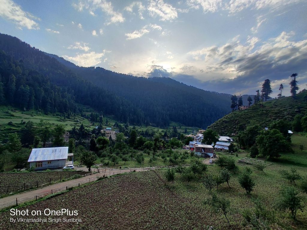 Mountains and valley landscape in Kashmir